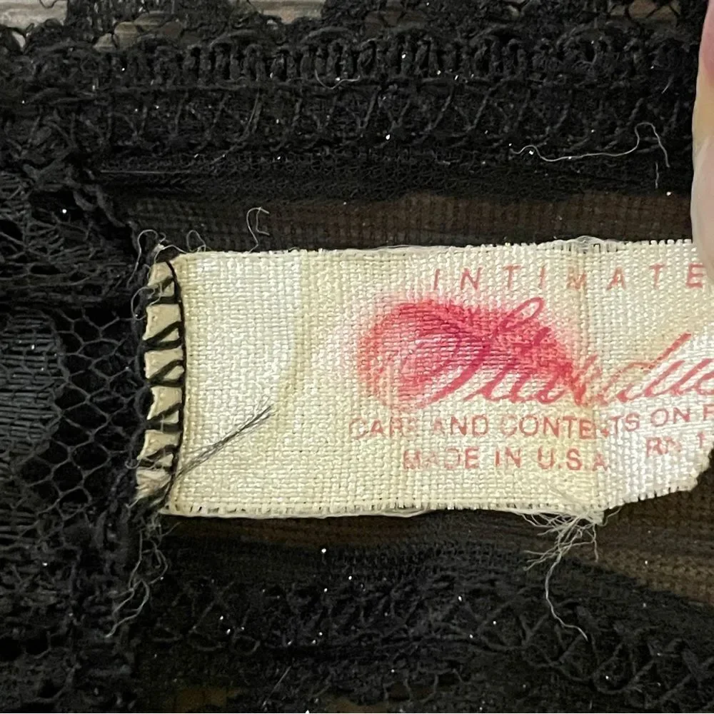 Vintage Stardust Intimates Sheer Lace Panty Black Size 6